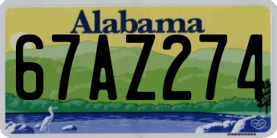 AL license plate 67AZ274