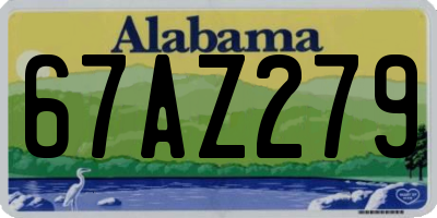 AL license plate 67AZ279
