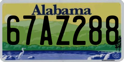 AL license plate 67AZ288