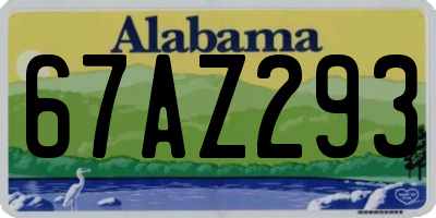 AL license plate 67AZ293