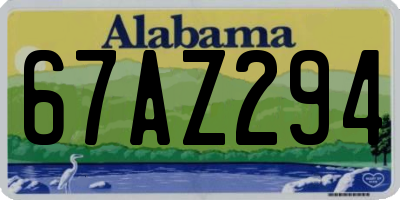 AL license plate 67AZ294