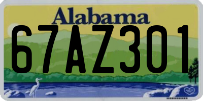AL license plate 67AZ301