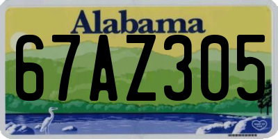 AL license plate 67AZ305