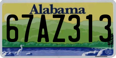 AL license plate 67AZ313