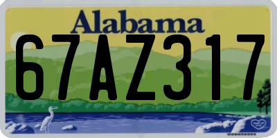 AL license plate 67AZ317