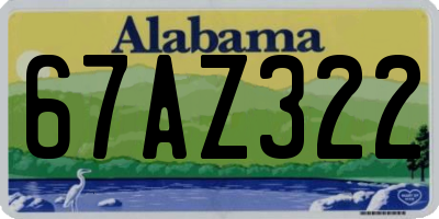 AL license plate 67AZ322