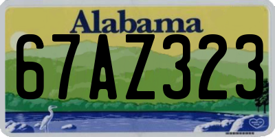 AL license plate 67AZ323