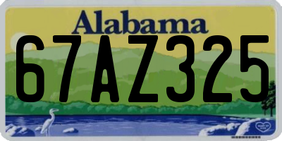 AL license plate 67AZ325