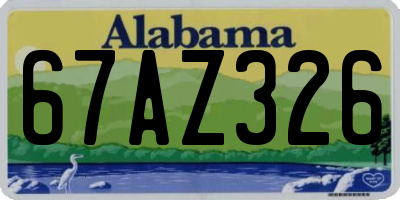AL license plate 67AZ326