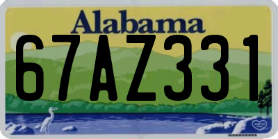 AL license plate 67AZ331