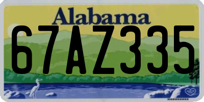 AL license plate 67AZ335