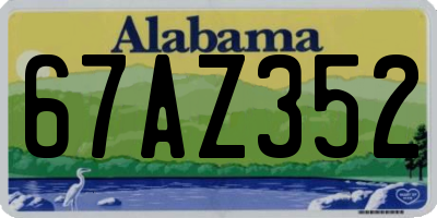 AL license plate 67AZ352