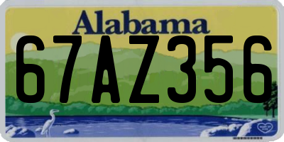 AL license plate 67AZ356
