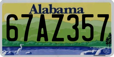 AL license plate 67AZ357
