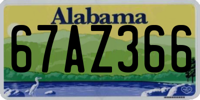 AL license plate 67AZ366