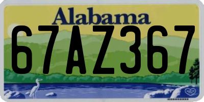 AL license plate 67AZ367
