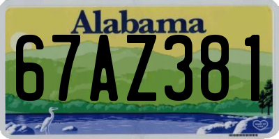 AL license plate 67AZ381