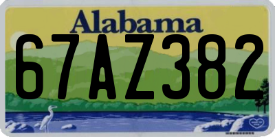 AL license plate 67AZ382