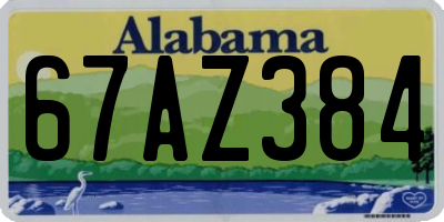 AL license plate 67AZ384