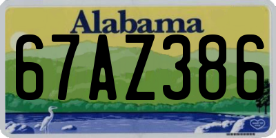 AL license plate 67AZ386
