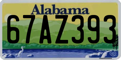 AL license plate 67AZ393