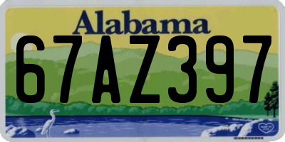 AL license plate 67AZ397