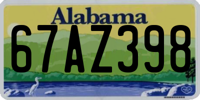 AL license plate 67AZ398