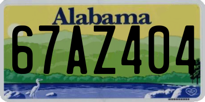 AL license plate 67AZ404