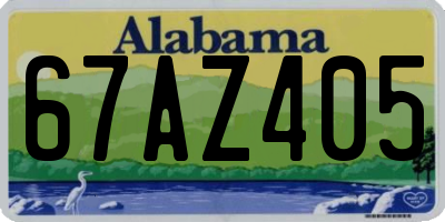 AL license plate 67AZ405