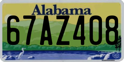 AL license plate 67AZ408