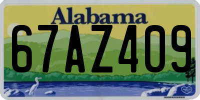 AL license plate 67AZ409
