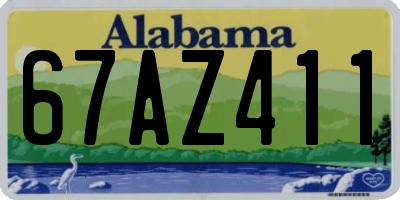 AL license plate 67AZ411