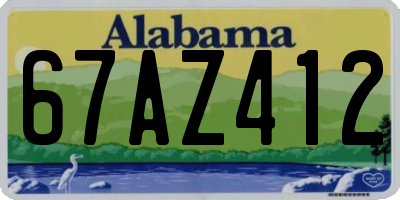 AL license plate 67AZ412