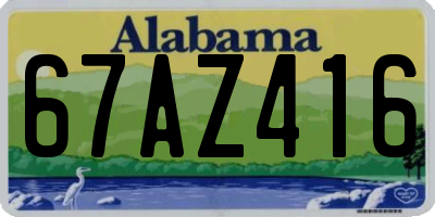AL license plate 67AZ416