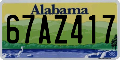 AL license plate 67AZ417