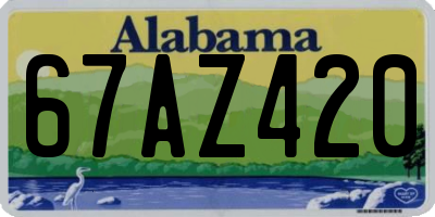 AL license plate 67AZ420