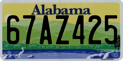 AL license plate 67AZ425