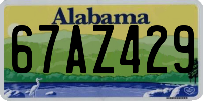 AL license plate 67AZ429