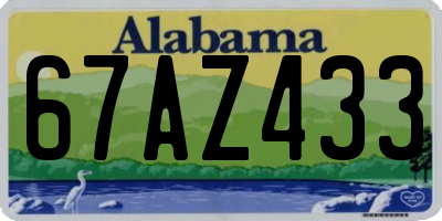 AL license plate 67AZ433