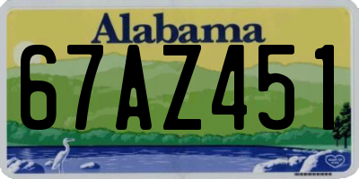 AL license plate 67AZ451