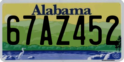 AL license plate 67AZ452