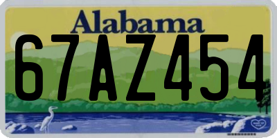 AL license plate 67AZ454