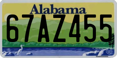 AL license plate 67AZ455