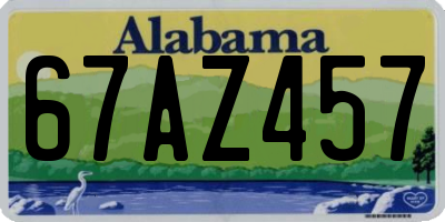 AL license plate 67AZ457