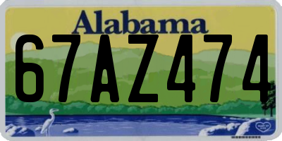 AL license plate 67AZ474