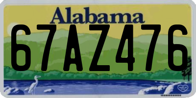 AL license plate 67AZ476