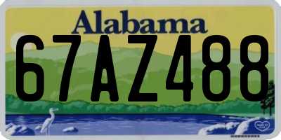 AL license plate 67AZ488