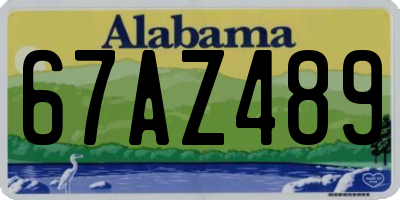 AL license plate 67AZ489