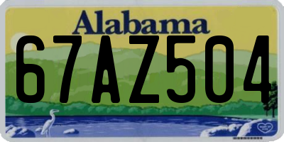 AL license plate 67AZ504