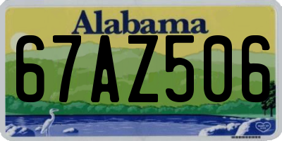 AL license plate 67AZ506
